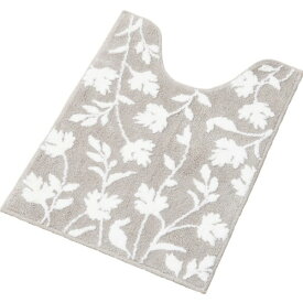センコー(Senko) ニューシルエット トイレマット 約80×60cm グレー リーフ柄 モダン 54275