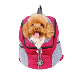 Tinaforld犬バックパック,ペット犬,フロントバッグ,呼吸頭,旅行用旅行用旅行バッグ,ハイキング,猫のためのキャンプ (S, ローズレッド)