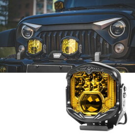 Vancroser 7インチ リモート照射オフロードライト 補助灯 LED 作業灯 DRL スポットライト 高輝度・防水・防塵 フォグランプ トラック、オフロード、ATV、UTV、SUV、建築用照明などに最適です 1
