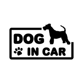 (KAIMIRU STORE) DOG IN CAR ドッグインカー 犬 イヌ カッティングステッカー 転写 車 (k-660 ウェルシュテリア 1 黒)