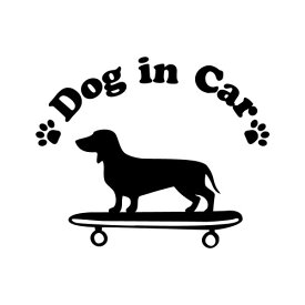 (KAIMIRU STORE) DOG IN CAR ドッグインカー 犬 イヌ カッティングステッカー 転写 車 (k-692 ダックスフンド 1 b)