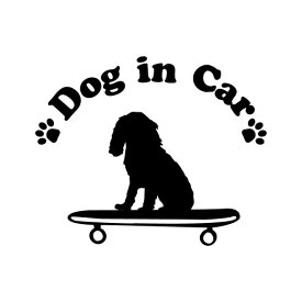 (KAIMIRU STORE) DOG IN CAR ドッグインカー 犬 イヌ カッティングステッカー 転写 車 (k-750 キャバリア 2 b)