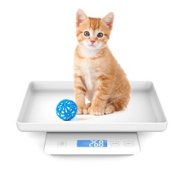 新生児の子犬と子猫用のペットスケール、子犬の体重計、取り外し可能なトレイサイズ28 * 18 cm、グラム単位でペットの赤ちゃんの体重を量る、15Kgs（±1g）(白色)