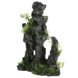 VOCOSTE アクアリウム風景山 人工 水生岩石 水槽テラリウム装飾用 グレー グリーン 30 cm高さ