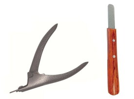 わんにゃんfactory ギロチンタイプの爪切り(グレー)とダイヤモンドヤスリのセット、ケース付き