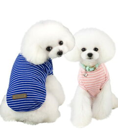 PetGround 犬 服 春 夏 ボーダー シャツ 可愛い おしゃれ 着せやすい 犬服 小型犬 男の子 女の子 秋冬 ペット服 中型犬 (S, 青)