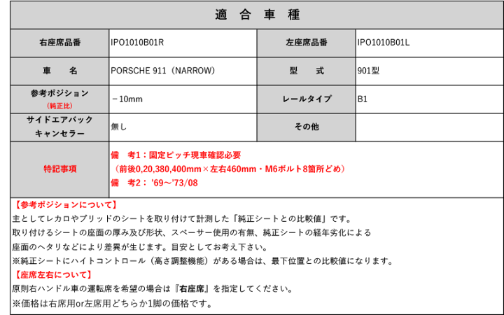 楽天市場】[BRIDE_MOタイプ]901型 ポルシェ911(ナロー)用シートレール 