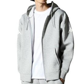 カッパ kappa SCUBA DOUBLE KNIT ZIP HOODIE W2 LOGO ライトグレー kpo22032 メンズ スウェット パーカー