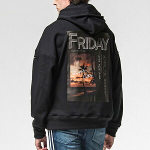 RESOUND CLOTHING ���T�E���h�N���[�W���O FRIDAY OLD COVER velours fleece hoodie RCF1-C-001 BLACK �����Y �x���A�t���[�X �p�[�J�[ �t�[�f�B�[ �v���I�[�o�[ ���N�� �ۉ��� �y�� �h�� �H �~ �t �����b�N�X ���[