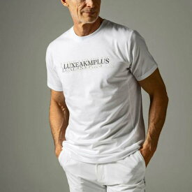 LUXEAKMPLUS リュクスエイケイエムプラス LAT-23007 ゴルフ マルチロゴ半袖Tシャツ グラデーションカラー ロゴTシャツ リュクス ベーシックTシャツ ブランドロゴ ゴルフウェア メンズ 2023年春夏