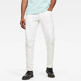 G-STAR RAW ジースターロウ メンズ Citishield 3D AC Jeans スリムテーパードフィット ホワイトデニム (D17287-C295) チェーンステッチ　裾上げ無料
