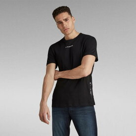 G-STAR RAW ジースターロウ D19369-336-6484 Sport A Tape T-Shirt ブラック メンズ 半袖 プリントTシャツ カットソー レギュラーフィット カジュアル 2021年春夏 正規品