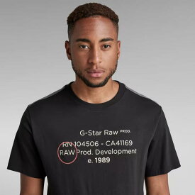 30%OFF G-STAR RAW ジースターロウ D21200-336-6484 Lash Text Graphic T-Shirt ブラック メンズ 半袖 プリント Tシャツ リラックスフィット カットソー 返品交換不可