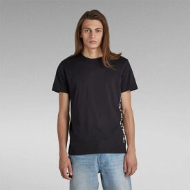 30%OFF G-STAR RAW ジースターロウ D21893-336-6484 Side Logo T-Shirt ブラック グラフィックプリント メンズ 半袖 プリント Tシャツ 2022年春夏 ※返品交換不可