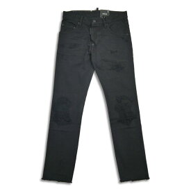 30%OFF DSQUARED2 ディースクエアード S71LB1055 SKATER JEANS メンズ ブラック ジーンズ デニム カナダリーフデザイン D2 スケータージーン ダメージ リペア カラージーンズ 正規品 2022春夏 送料無料 返品交換不可