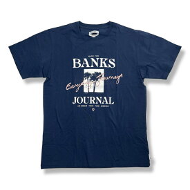 30%OFF BANKS JOURNAL バンクスジャーナル ATS0697 SUNDOWN Tシャツ OFF WHITE INSIGNIA BLUE ブランドロゴ バンクス ロゴ カットソー 半袖 返品交換不可