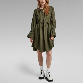 30％OFF G-STAR RAW ジースターロウ D22872-4481-B230 SNIPER DRESS オリーブ レディース ワンピース ルーズフィット ドレス ドローコード サイズ調節可能 2023年春夏 送料無料