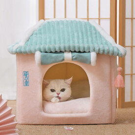 500円OFFクーポン 屋根付き 猫ハウス 犬 ベッド ドーム型 室内用 折りたたみ可 オールシーズン 洗える ペットベッド ドーム 猫屋外 寝床 冷暖房 ペットハウス 四角形 中型犬/小型犬 ネコ用ハウス 保温 防寒 冬 ハウス取り外し可能屋根付きふわふわ LKSDN