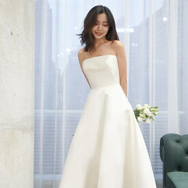 海外挙式 前撮りドレス 大きい wedding dress 花嫁 シンプル ロングドレス ビスチェ 上品 二次会 ブライダル 結婚式 成人式 披露宴 ウェディングドレス サテン リゾートドレス 挙式 パーティードレス レディース 海外旅行 演奏会 発表会 セミオーダー