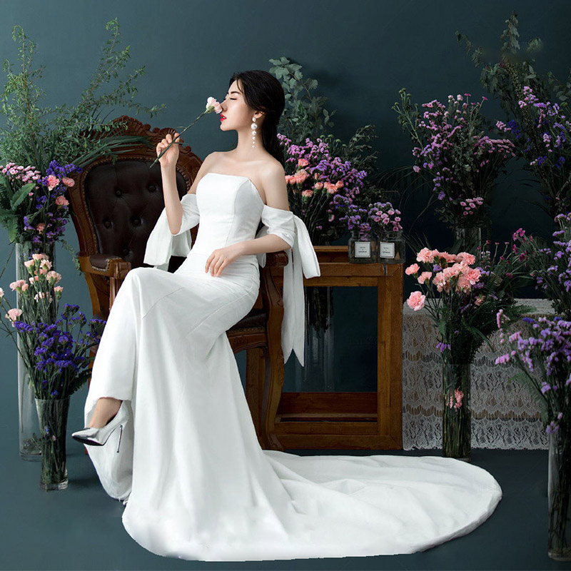 【楽天市場】海外挙式 前撮りドレス 大きい 花嫁 シンプル ロング 