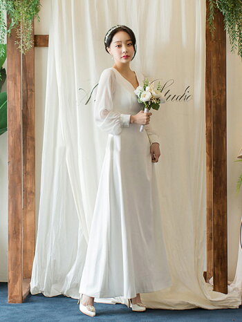 楽天市場 海外挙式 ウェディングドレス 花嫁 長袖 二次会 パーティードレス 前撮り ドレス Wedding Dress ブライダル ロングドレス シンプル レディース ワンピース 森ガール 結婚式 挙式 成人式 披露宴 演奏会 発表会 セミオーダー ファスナー Unique Weddings