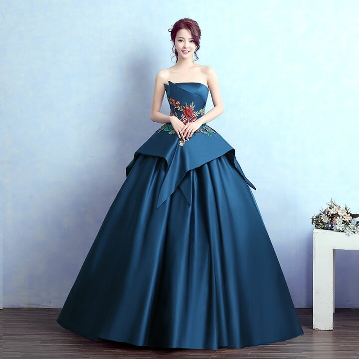 楽天市場】カラードレス プリンセスラインドレス ロングドレス  