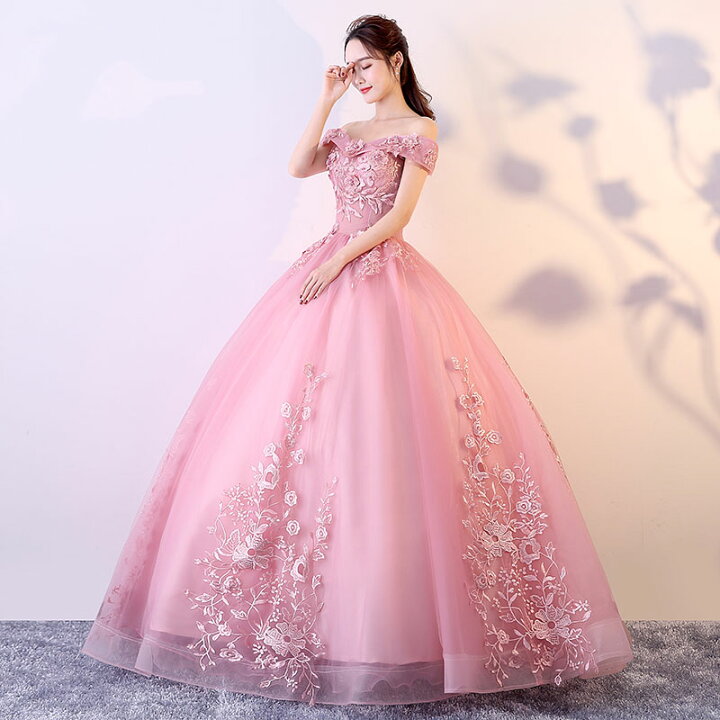 ウェディングドレスカラードレスドレスピンク結婚式（楽天市場】カラー 