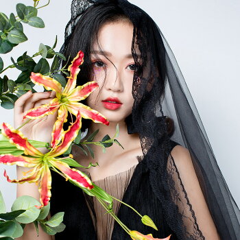 楽天市場 ブライダルベール 黒 個性的 高級ベール ブラック セミロング ベールダウン ベールアップ ゴシック 結婚式 ウエディングベール 海外撮影 髪飾り 刺繍付き 優雅 コスプレ 透明感 130cm Unique Weddings