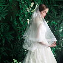 ブライダルベール ロマンチック 高級感 二重ベール ベールアップ フランス設計 セミロング 結婚式 ウエディングベール…