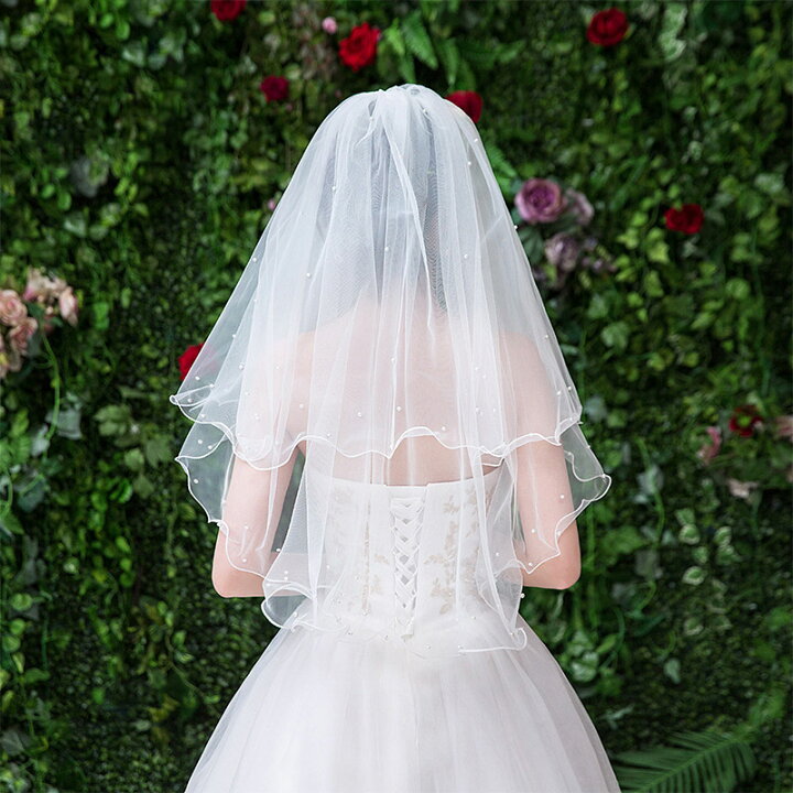 楽天市場 ブライダルベール 幸せの鐘 可愛い花嫁 リットルプリンセス ウェディングベール 結婚式 披露宴 セミロング 手作りベール ベールダウン ベールアップ オフホワイト ふんわり 優雅 ビンテージ 透明感 高級ベール 海外撮影 旅行結婚 撮影道具 Unique Weddings