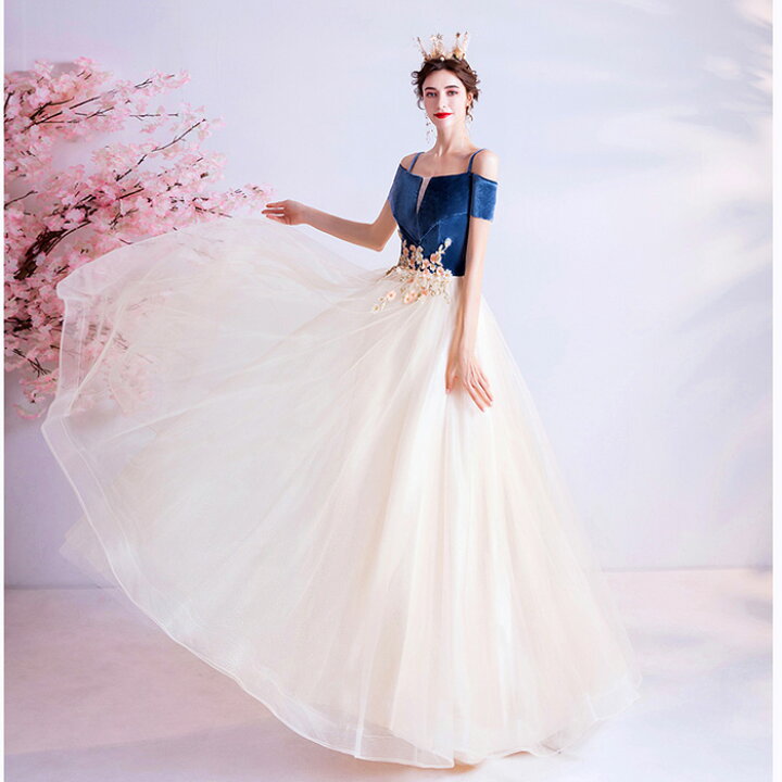 楽天市場 カラードレス ロングドレス 花嫁 お嬢様 パーティードレス 吊りスカート 上品 ウェディングドレス 演奏会用 ロングドレス Aライン 舞台衣装 おしゃれ ステージ衣装 海外挙式 二次会 演奏会 高品質 セミオーダー 編み上げ Unique Weddings