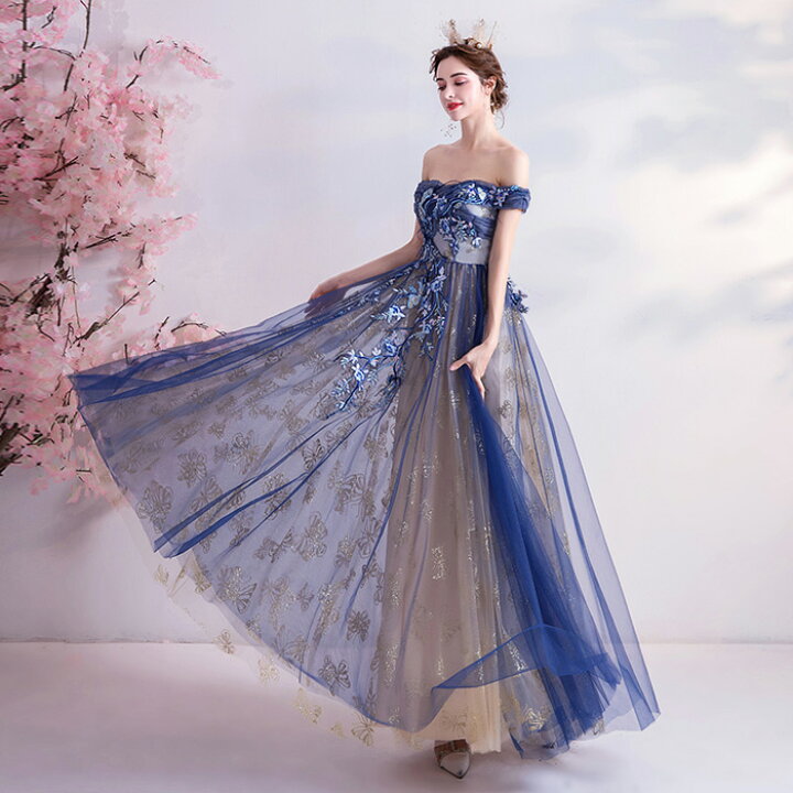 楽天市場】新品 カラードレス ロングドレス 花嫁 お嬢様 パーティー  