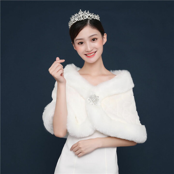 楽天市場】結婚式 ボレロ ファーショール ウェディング ファー 