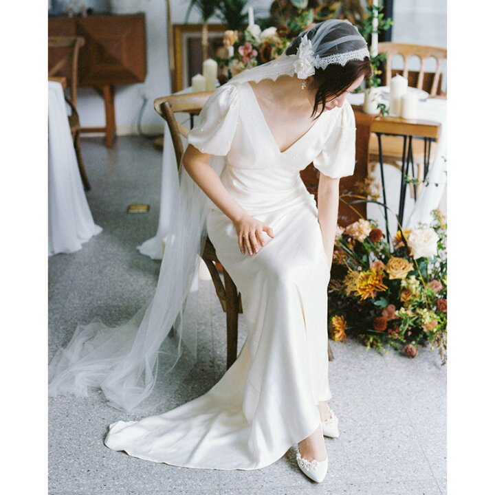 楽天市場】ウェディングドレス 袖あり マーメイドドレス 結婚式 花嫁 