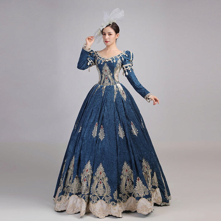 楽天市場】ロングドレス 中世ヨーロッパ風 プリンセスドレス 花柄 洋風 