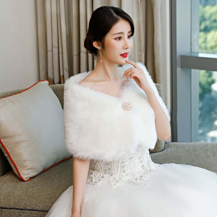 楽天市場】ウエディングショール ブライダルケープ 冬のケープ ミニ  