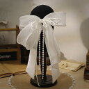 ウェディングヘッドドレス 髪飾り リボン 白 ヘアピン 結婚式 二次会 発表会 演奏会 披露宴 前撮り 誕生日 ブライダル…