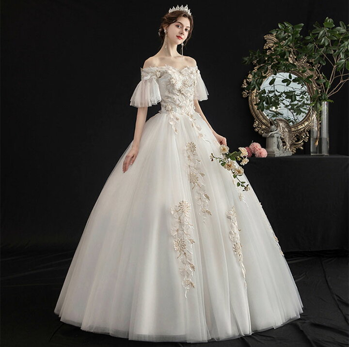 楽天市場】ウエディングドレス wedding dress 花嫁 二次会 プリンセス 