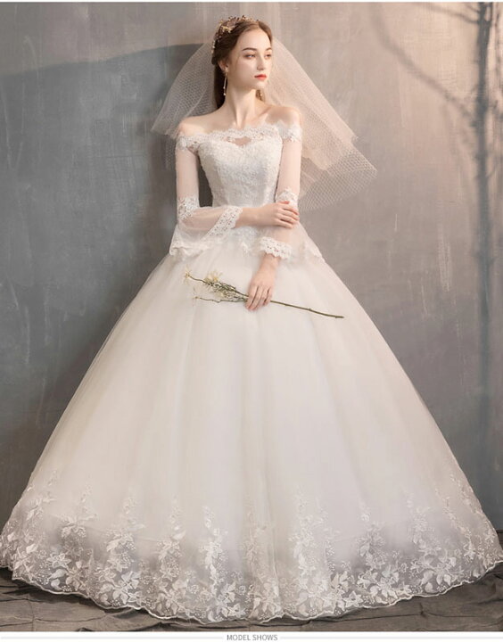 高品質 ウェディングドレス 結婚式 気質 花嫁 豪華 ドレス 二次会 B155 