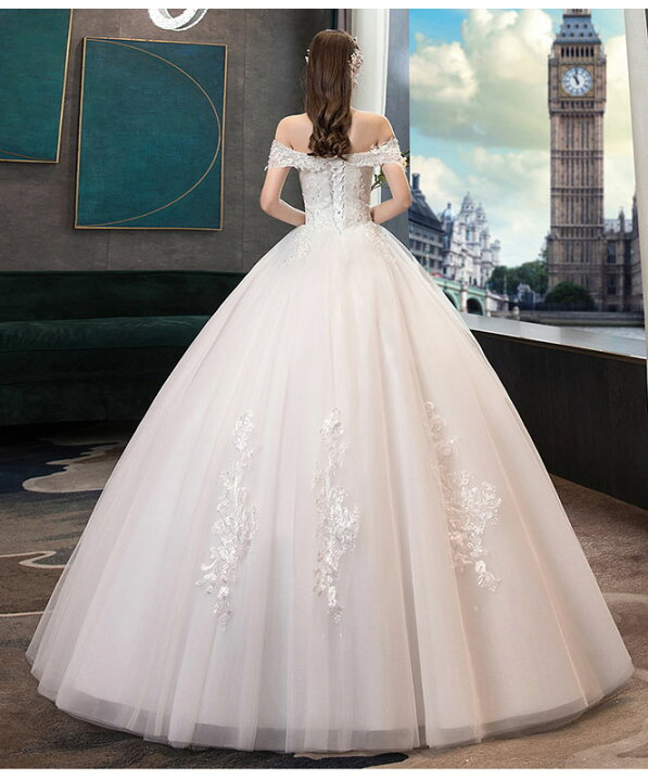 楽天市場】ウェディングドレス オフショルダー 花嫁 wedding dress 