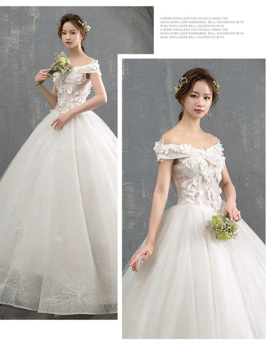 楽天市場】ウエディングドレス オフショルダー 二次会 プリンセスラインドレス 花嫁 結婚式 披露宴フォマールドレス お姫様 着痩せ 20代30代40代 ブライダル 高級 ロングドレス 刺繍 お嬢様 優雅 淑女 綺麗 セミオーダー/編み上げ : unique weddings