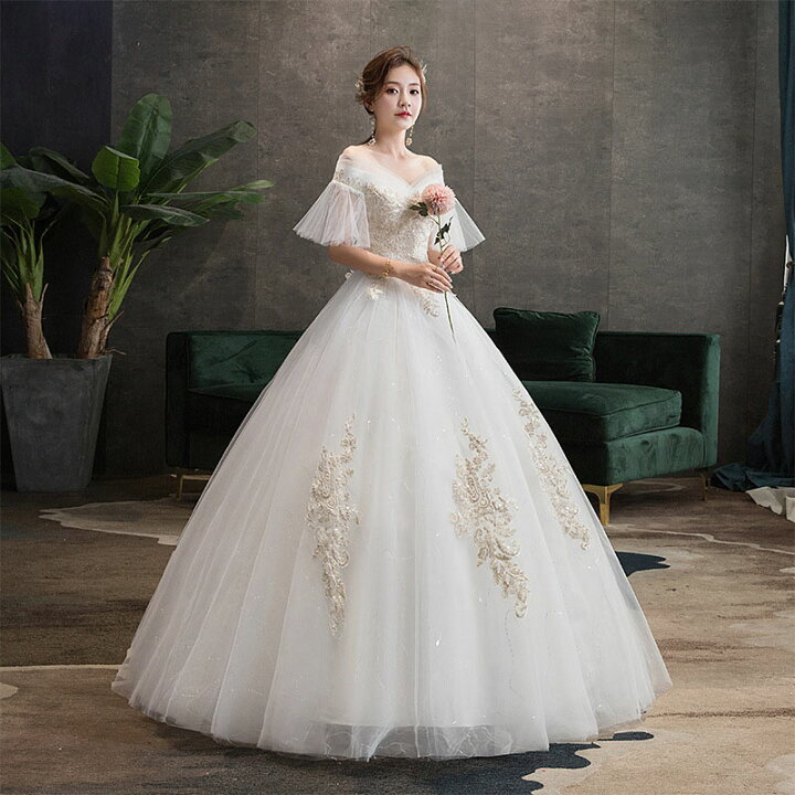 楽天市場】ウエディングドレス 結婚式 プリンセスラインドレス オフ  