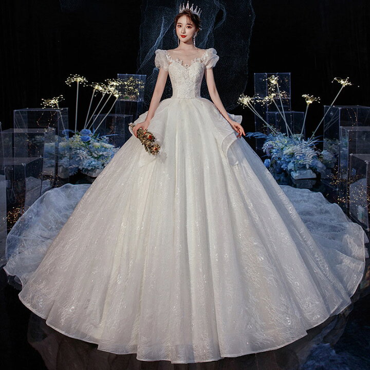 楽天市場】ウェディングドレス プリンセスラインドレス ウエディング  