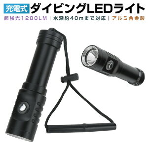 �����d�� ���[40m�g�p�� L2 LED���� ���������d�� �h�� �_�C�r���O�n���h���C�g LED�n���f�B���C�g �_�C�r���O���C�g ���� 18650�d�r �[�d�� �ύ��� ������1280LM ���j IPX8�h�� LED���C�g ���� �_�C