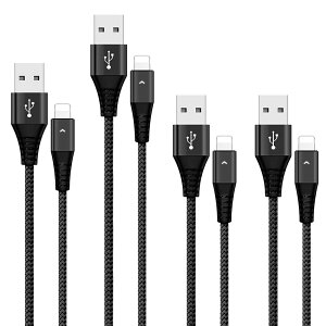 iPhone Lightning 2.4A�����[�d�P�[�u�� ���C�g�j���O�P�[�u�� 4�{�Z�b�g ����0.3m 1.2m*2 1.8m Lightning�P�[�u�� ���ϋv �f�[�^���� �҂ݐ� �f���h�~ �}���[�d ���� �[�d�� iPhone 13 13mini pro max 12 12mini 11 X X