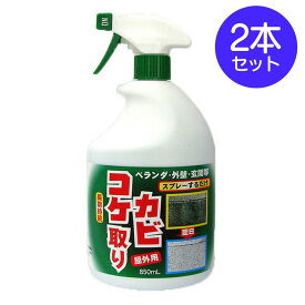 コケ取り カビ取り スプレー 2本セット × 850ml コケカビ取り 屋外用 洗浄剤 コケ 苔 カビ 黒ずみ 黒ずみ落とし 黒カビ 外壁 墓石 ブロック塀 コンクリート 大掃除 掃除 梅雨 長雨 対策 除去 防止 そうじ 日本製