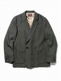 【MR.OLIVEミスターオリーブ】（GREEN）RETORO POLYESTER TWILL / 2B DOUBLE BREASTED JACKET M-19313（チャコール）(レトロポリエステルツイル/2ボタンダブルブレステッドジャケット/SET UP/セットアップ/OUTER/アウター/定番)