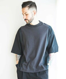 【POINT2倍】【MR.OLIVEミスターオリーブ】MIX MATERIAL / S/S CREW NECK SHIRT（2色）(トップス/SHIRTS/Tシャツ/24SS)