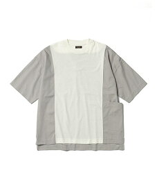 【POINT2倍】【MR.OLIVEミスターオリーブ】MIX MATERIAL / S/S CREW NECK SHIRT（2色）(トップス/SHIRTS/Tシャツ/24SS)