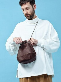 【POINT2倍】【MR.OLIVEミスターオリーブ】 WATERPROOF WASHABLE LEATHER 2WAY DRAWSTRING POUCH ME697(2色)(ウォータープルーフウォッシャブルレザー/2WAY ドローストリングポーチ/BAG/バッグ/E.O.I)